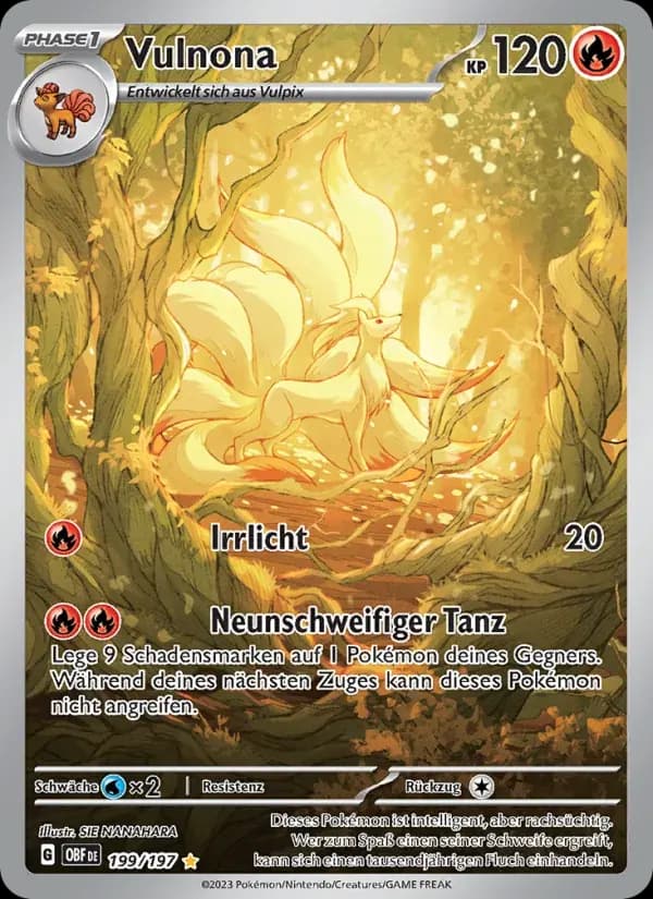 Vulnona — Obsidian Flammen 199 German Pokémon card