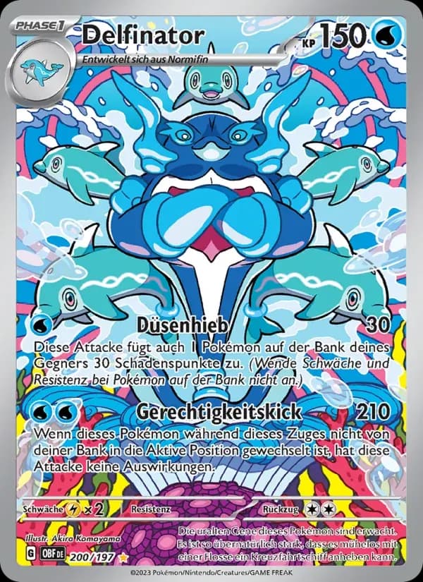 Delfinator — Obsidian Flammen 200 German Pokémon card