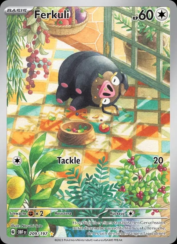 Ferkuli — Obsidian Flammen 209 German Pokémon card