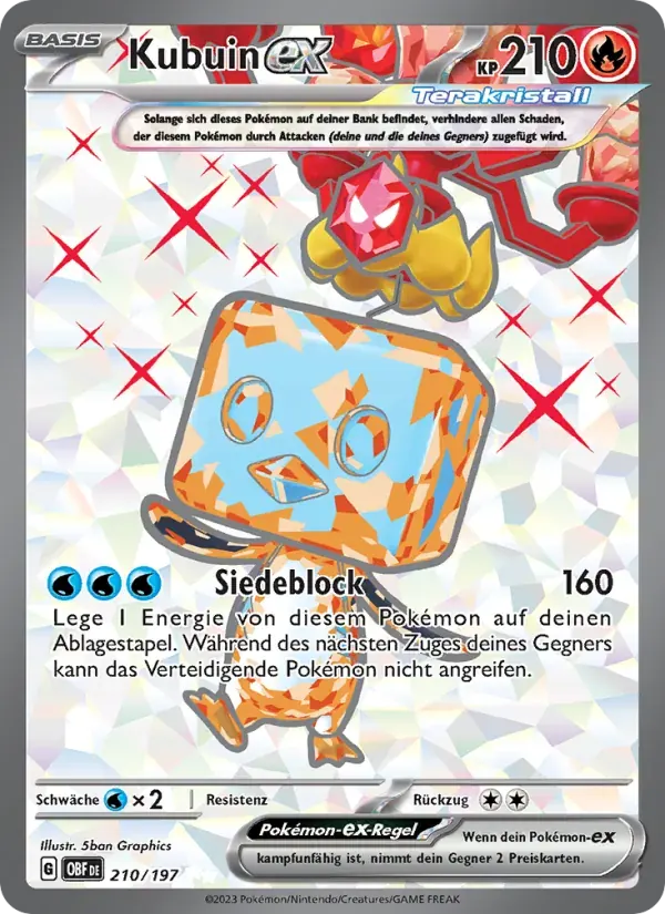 Kubuin-ex — Obsidian Flammen 210 German Pokémon card