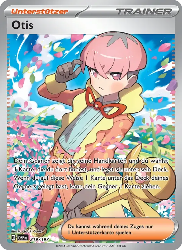 Otis — Obsidian Flammen 219 German Pokémon card