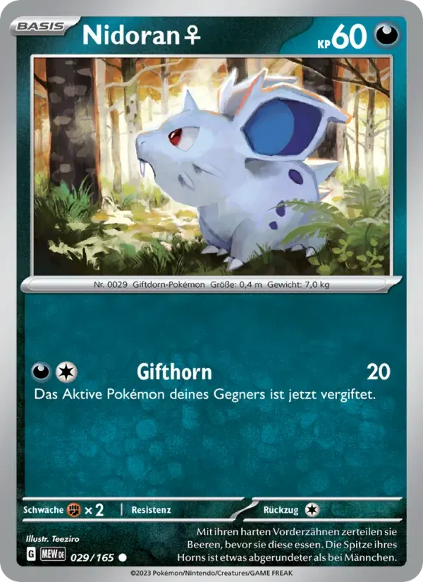 Nidoran♀ — 151 29 German Pokémon card