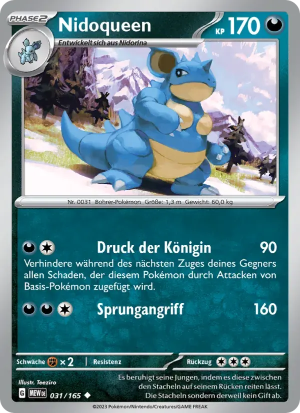Nidoqueen — 151 31 German Pokémon card
