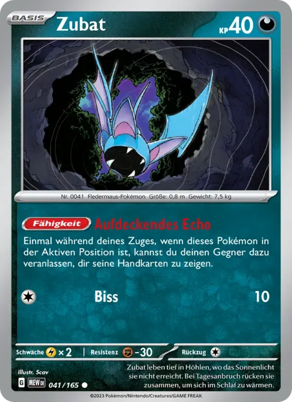 Zubat — 151 41 German Pokémon card