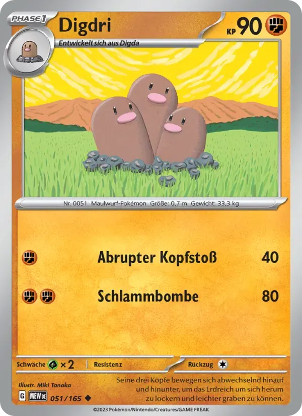 Digdri — 151 51 German Pokémon card
