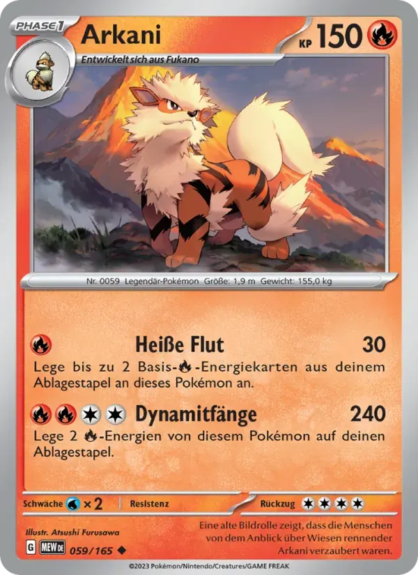 Arkani — 151 59 German Pokémon card