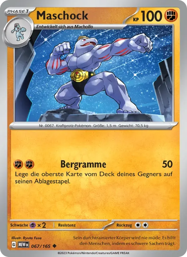 Maschock — 151 67 German Pokémon card