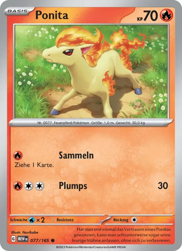 Ponita — 151 77 German Pokémon card