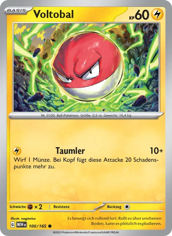 Voltobal — 151 100 German Pokémon card