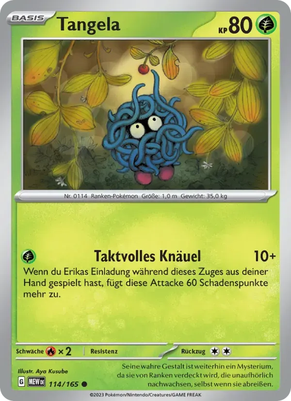 Tangela — 151 114 German Pokémon card