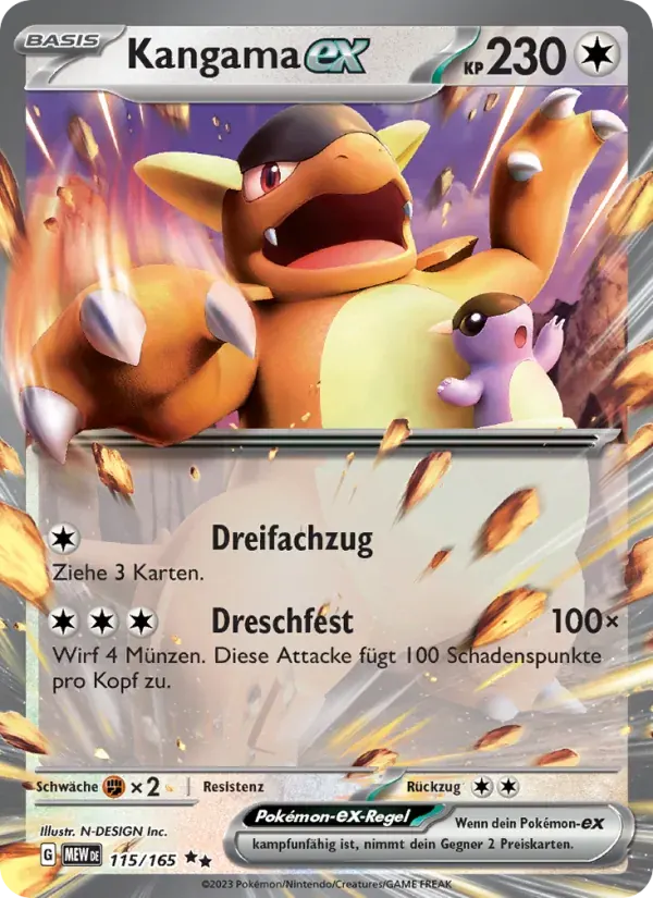 Kangama-ex — 151 115 German Pokémon card
