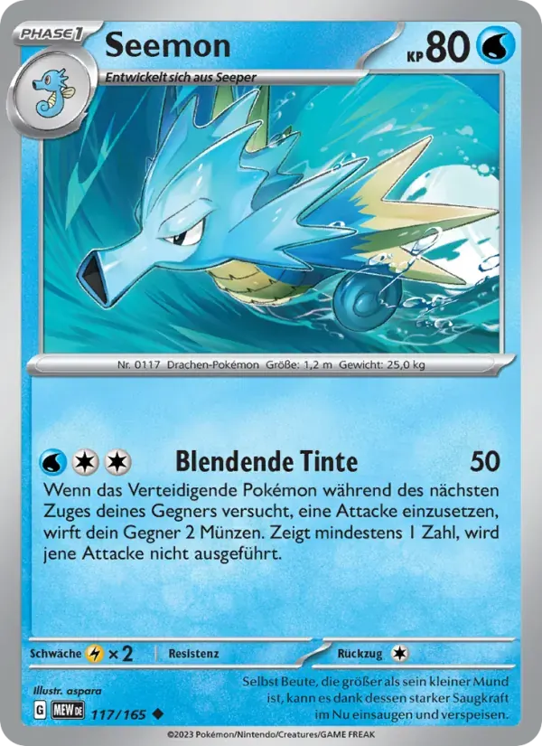 Seemon — 151 117 German Pokémon card