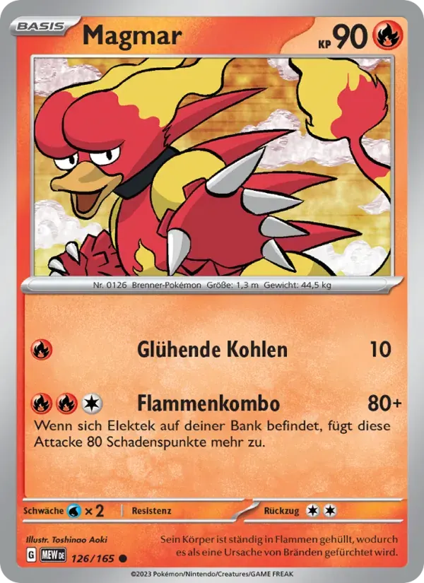 Magmar — 151 126 German Pokémon card