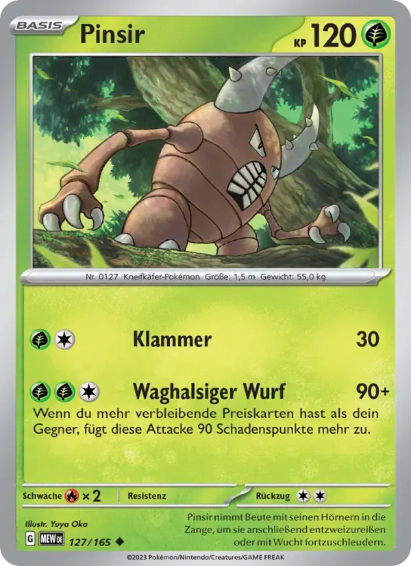 Pinsir — 151 127 German Pokémon card