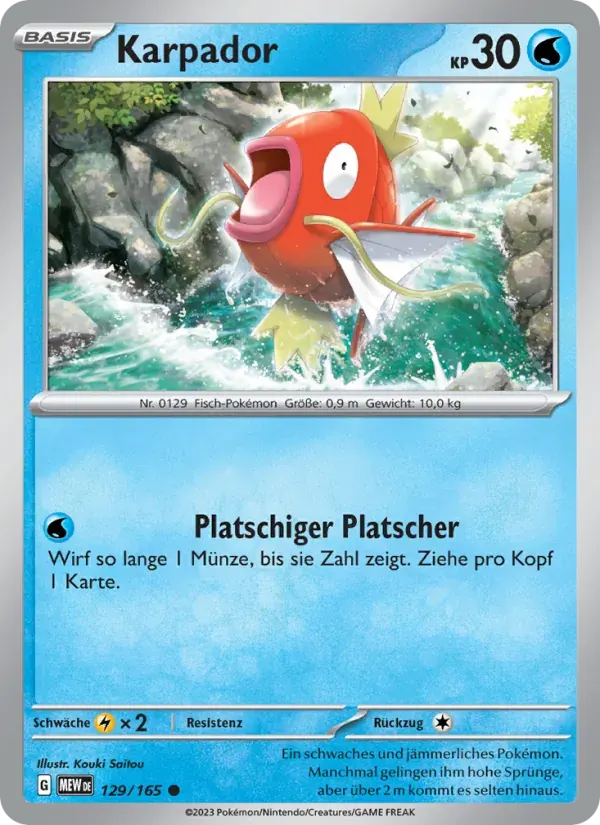 Karpador — 151 129 German Pokémon card