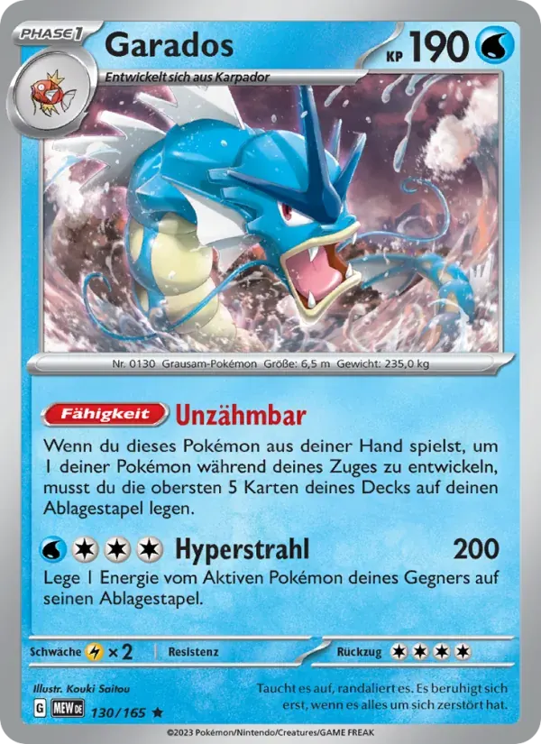 Garados — 151 130 German Pokémon card