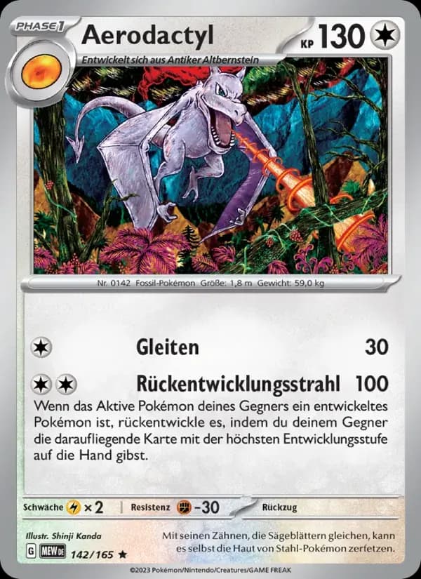 Aerodactyl — 151 142 German Pokémon card