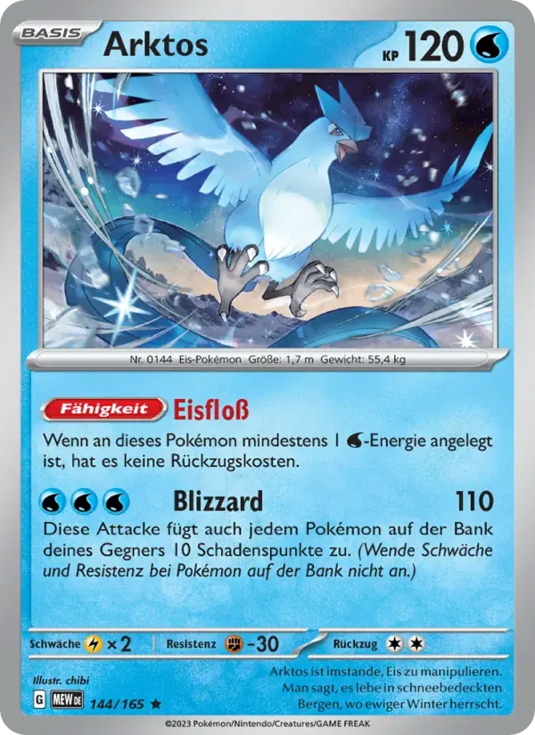 Arktos — 151 144 German Pokémon card