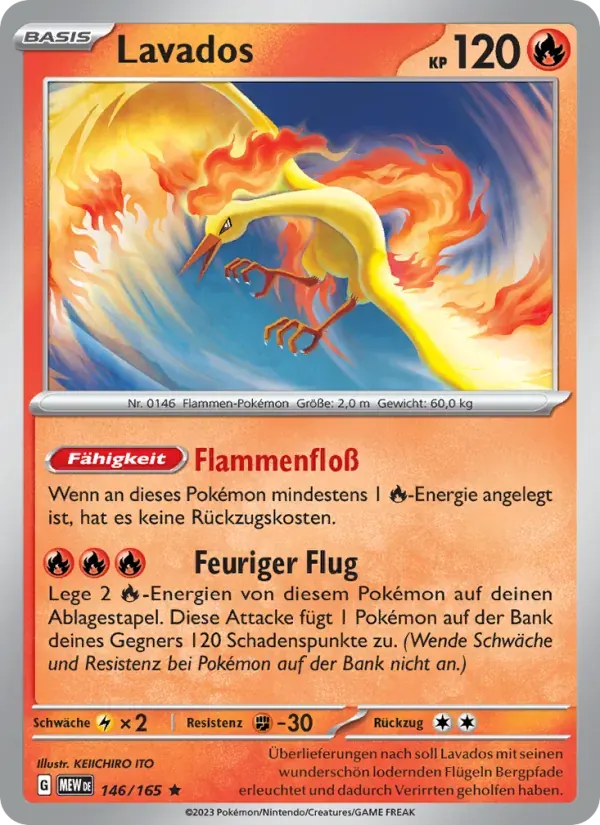 Lavados — 151 146 German Pokémon card