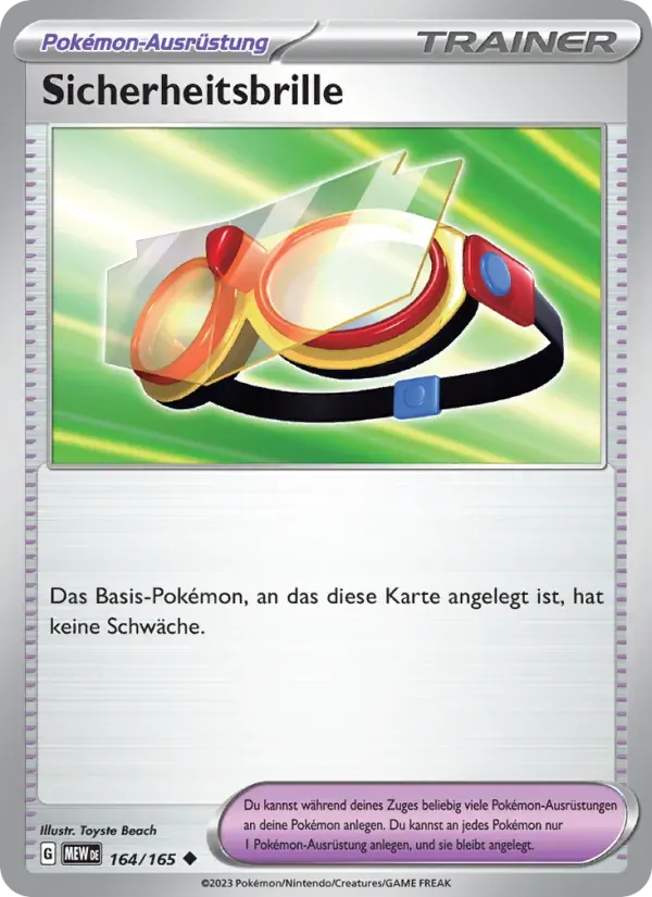Sicherheitsbrille — 151 164 German Pokémon card