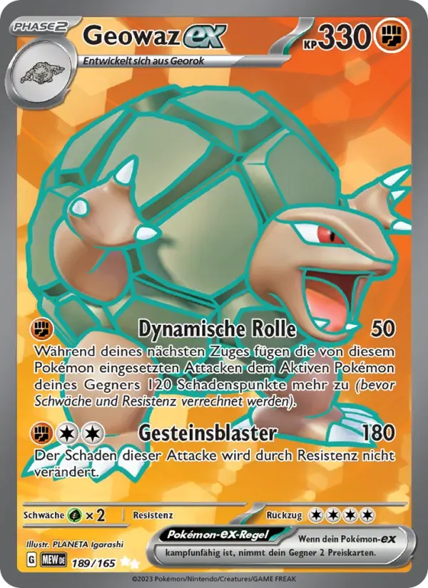 Geowaz-ex — 151 189 German Pokémon card