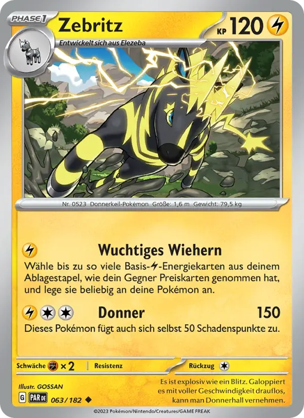 Zebritz — Paradoxrift 63 German Pokémon card