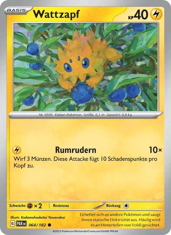Wattzapf — Paradoxrift 64 German Pokémon card