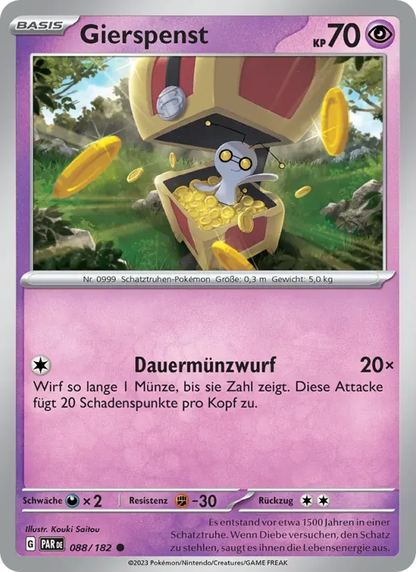 Gierspenst — Paradoxrift 88 German Pokémon card