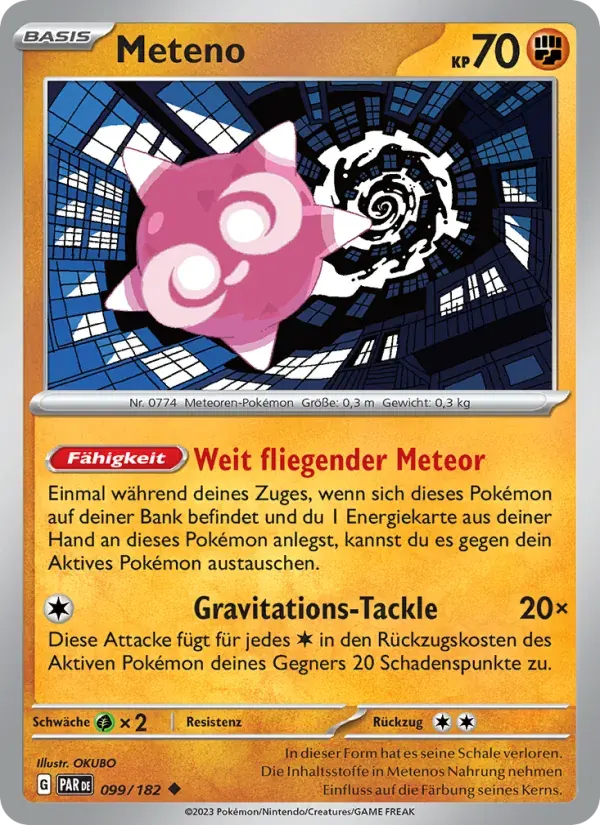 Meteno — Paradoxrift 99 German Pokémon card