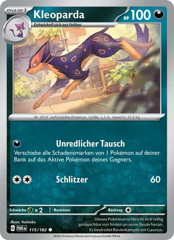 Kleoparda — Paradoxrift 115 German Pokémon card