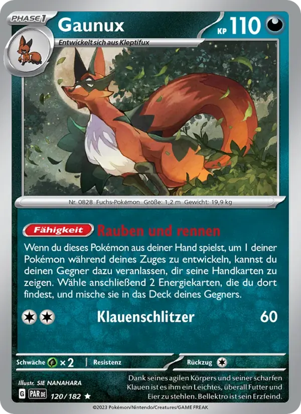 Gaunux — Paradoxrift 120 German Pokémon card
