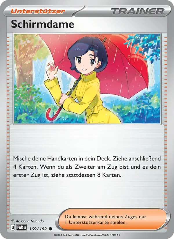 Schirmdame — Paradoxrift 169 German Pokémon card