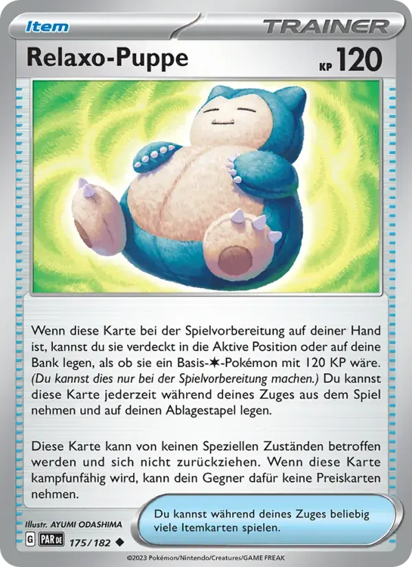 Relaxo-Puppe — Paradoxrift 175 German Pokémon card