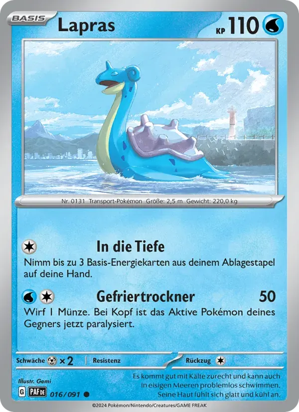 Lapras — Paldeas Schicksale 16 German Pokémon card