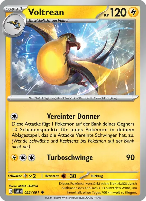 Voltrean — Paldeas Schicksale 22 German Pokémon card