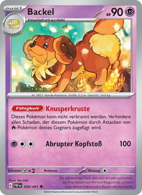Backel — Paldeas Schicksale 39 German Pokémon card