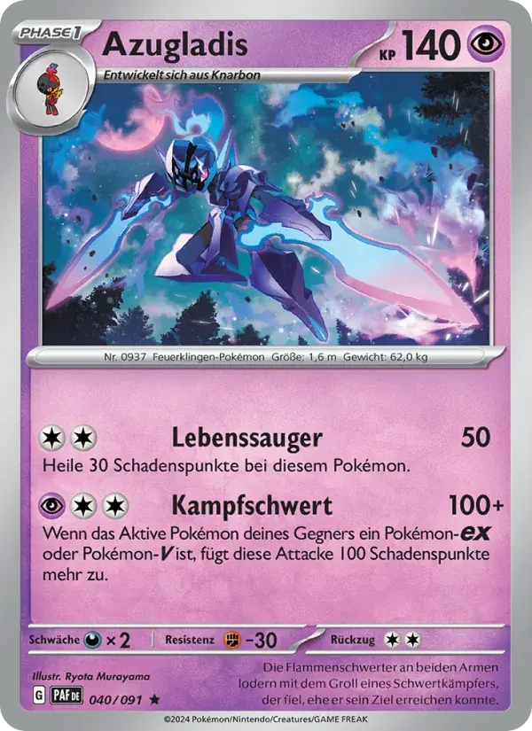 Azugladis — Paldeas Schicksale 40 German Pokémon card