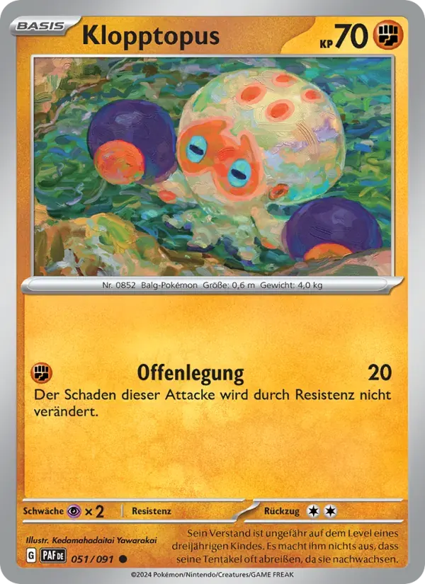 Klopptopus — Paldeas Schicksale 51 German Pokémon card