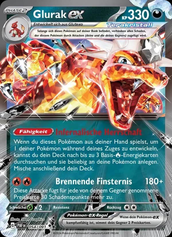 Glurak-ex — Paldeas Schicksale 54 German Pokémon card
