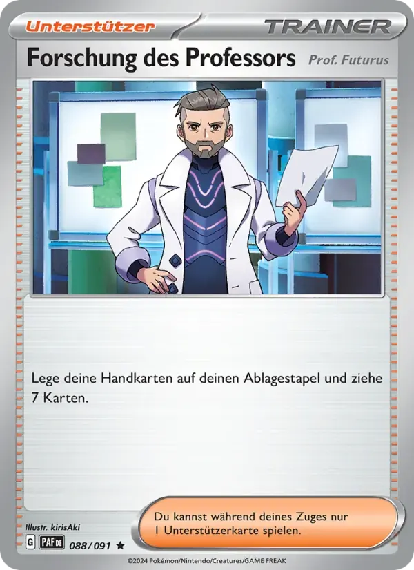 Forschung des Professors — Paldeas Schicksale 88 German Pokémon card