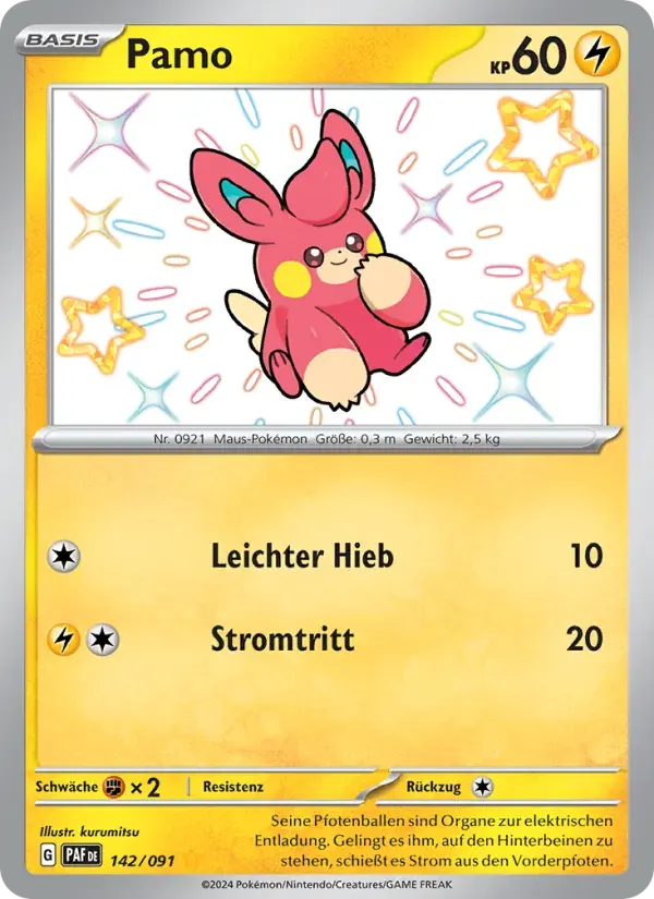 Pamo — Paldeas Schicksale 142 German Pokémon card