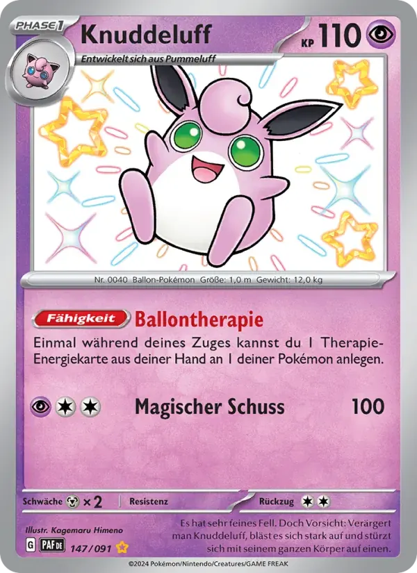 Knuddeluff — Paldeas Schicksale 147 German Pokémon card