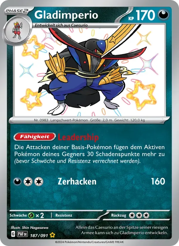 Gladimperio — Paldeas Schicksale 187 German Pokémon card