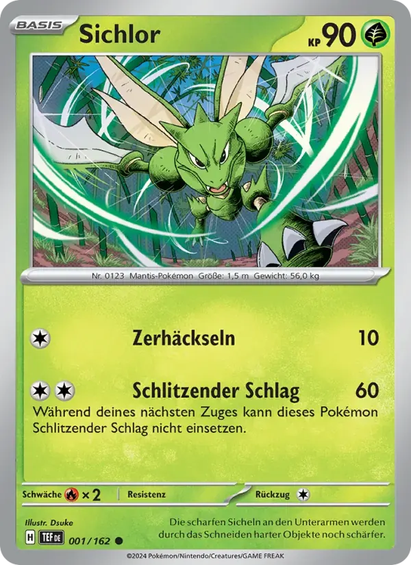 Sichlor — Gewalten der Zeit 1 German Pokémon card