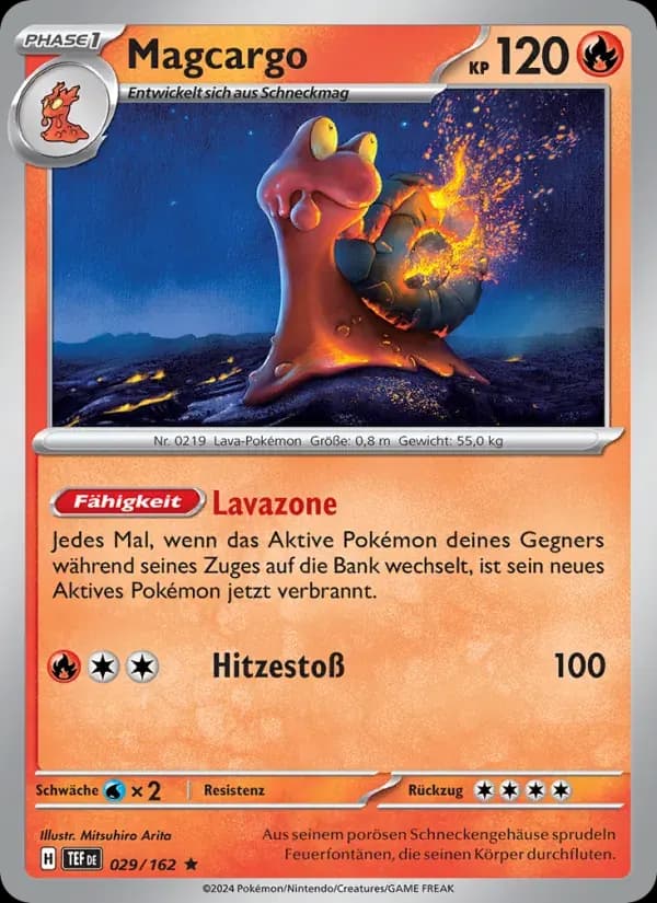Magcargo — Gewalten der Zeit 29 German Pokémon card