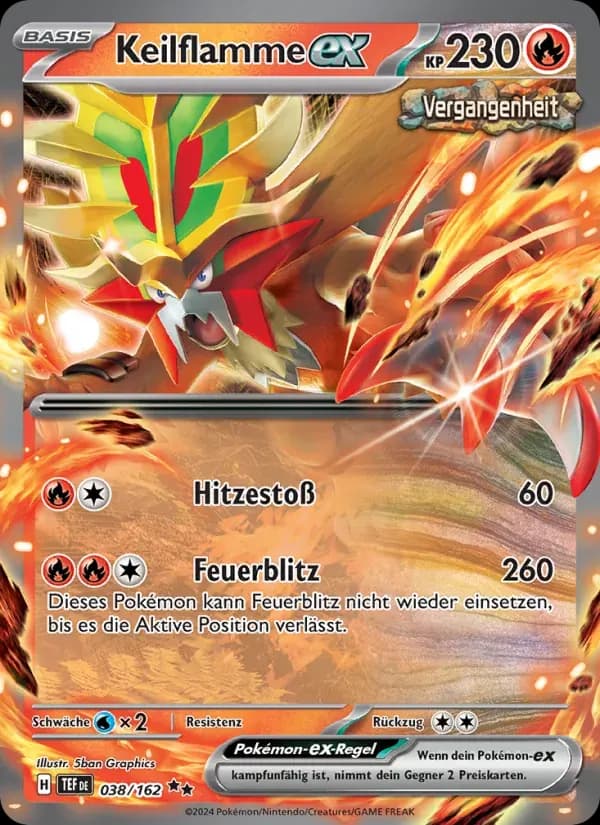 Keilflamme-ex — Gewalten der Zeit 38 German Pokémon card