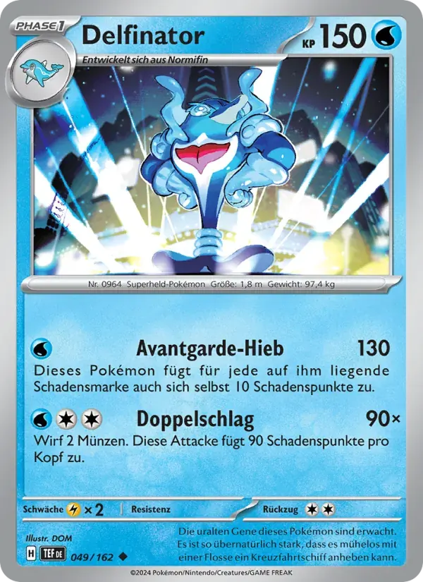 Delfinator — Gewalten der Zeit 49 German Pokémon card