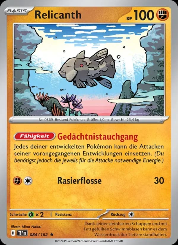 Relicanth — Gewalten der Zeit 84 German Pokémon card