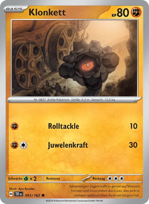 Klonkett — Gewalten der Zeit 93 German Pokémon card