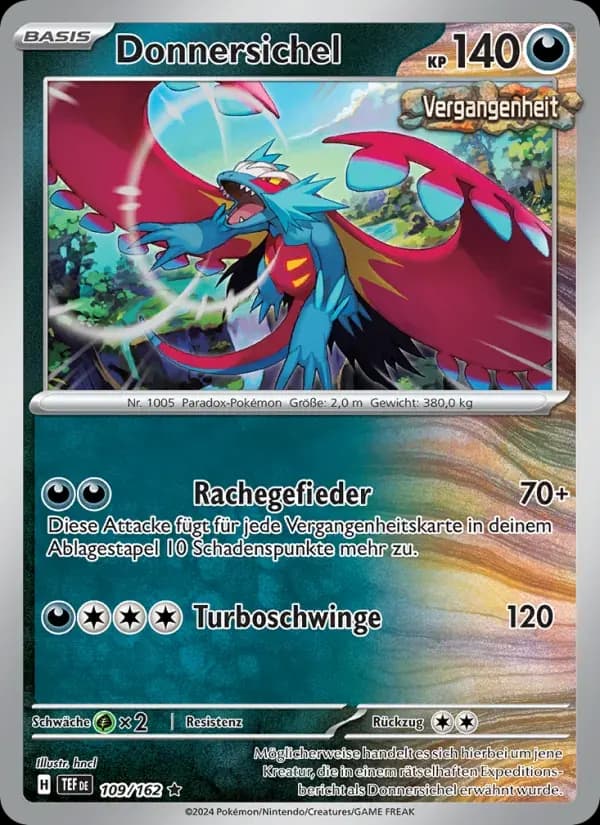 Donnersichel — Gewalten der Zeit 109 German Pokémon card